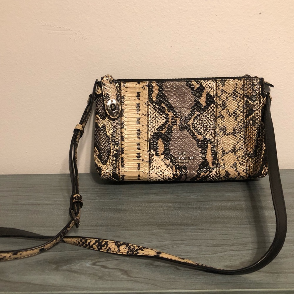 Coach crossbody, EUC, snakeskin pattern